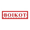 boikot, boycott in indonesia languange, simple vector red simple rectangle vector rubber stamp effect