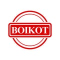 boikot, boycott in indonesia languange, vector red rectangle vector rubber stamp effect