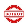 boikot, boycott in indonesia languange, simple vector circle red simple vector rubber stamp effect