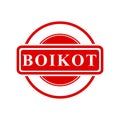 boikot, boycott in indonesia languange, simple vector circle red simple vector rubber stamp effect