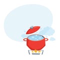 Boil water in pot Royalty Free Stock Photo