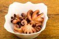 Boiled baby octopuses Royalty Free Stock Photo