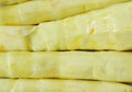 Boiled bamboo shoot peel out in salt water ingredient food background and texture