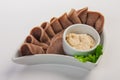 Boiled beef tongue with horseradish sauce.