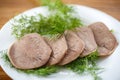 Boiled beef tongue