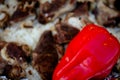 Boiled Beef on Top of Rice Royalty Free Stock Photo