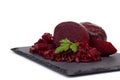 Boiled beetroot cut into slices Royalty Free Stock Photo