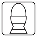 Boiled breakfast egg, icon Royalty Free Stock Photo