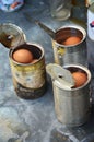 Boiled Chicken egg in can Thai Style Royalty Free Stock Photo