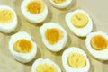 Boiled, chicken, egg, yellow yolk, white protein, healthy food,