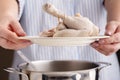 Boiled chicken legs on the plate Royalty Free Stock Photo