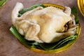 Boiled chicken.Pay respect to god Royalty Free Stock Photo