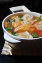 Boiled Chinese Dumplings in Sour Tomato Soup