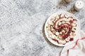 boiled chopped octopus on a concrete table