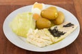 Boiled cod fish with potato Royalty Free Stock Photo