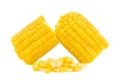 Boiled corn isolated on a white background.