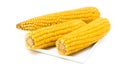 Boiled corn isolated on white background Royalty Free Stock Photo