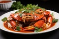 Boiled Crab in Tomato Sauce. AI