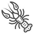 Boiled crayfish for beer festival line icon, Oktoberfest concept, well-done crayfish sign on white background, Boiled