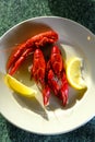 Boiled Crayfish Dinner Royalty Free Stock Photo