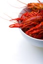 Boiled Crayfish in white bowl