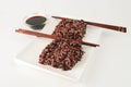 Boiled dark mixed rice with soy Royalty Free Stock Photo