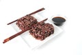 Boiled dark mixed rice with soy Royalty Free Stock Photo