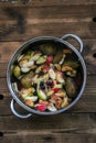 Boiled drink - apples, pears, currants and orange peel