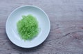 boiled dry jade noodle with oil Chinese food on plate