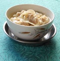 Boiled dumplings in dried shrimp soup Royalty Free Stock Photo