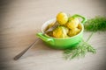 boiled early potatoes with butter and fresh dill in a bowl Royalty Free Stock Photo