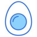 boiled egg Blue Outline Simple Icon