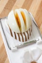 Boiled egg on the chopper Royalty Free Stock Photo