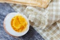 Boiled egg cut half Royalty Free Stock Photo