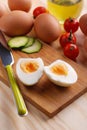 Boiled egg cut in half Royalty Free Stock Photo