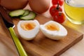 Boiled egg cut in half Royalty Free Stock Photo