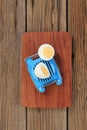 Boiled egg and a cutter Royalty Free Stock Photo
