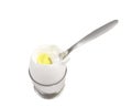 Boiled egg in a egg cup with spoon Royalty Free Stock Photo