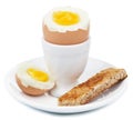 Boiled egg in eggcup isolated