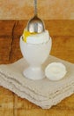 Boiled Egg in Eggcup with Spoon