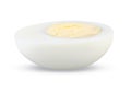 Boiled Egg Half on White Background Isolated. Hard Boiled Chicken Egg Sliced