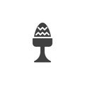 Boiled egg holder vector icon