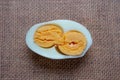 Boiled egg isolated on brown background cutout.easter