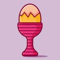 Boiled egg isolated cartoon vector illustration in flat style Royalty Free Stock Photo