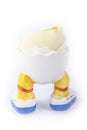 Boiled egg open half with legs isolate Royalty Free Stock Photo