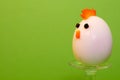 Boiled egg in the shape of a chick. funny food. easter food