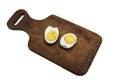 Boiled egg split in two halves Royalty Free Stock Photo