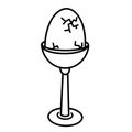 Boiled egg on a stand vector icon. Hand drawn illustration isolated on white background. Nutritious farm product Royalty Free Stock Photo