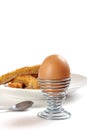 Boiled egg with toasted soldiers