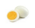 Boiled egg on a white background Royalty Free Stock Photo